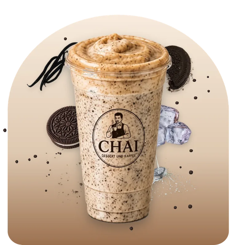 Oreo Frappé mit seinen Zutaten