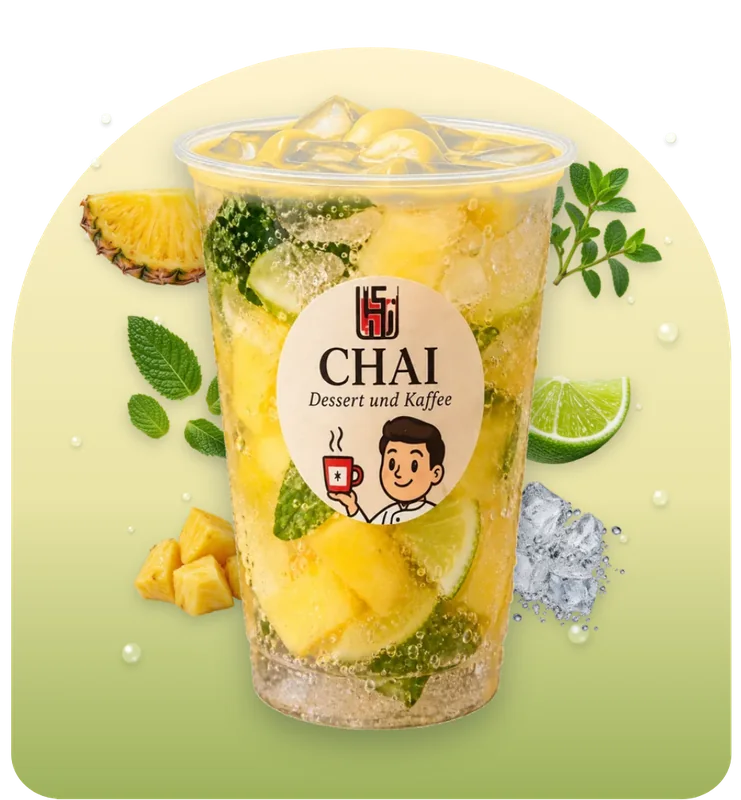 Ananas Mojito mit seinen Zutaten